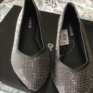 Torrid black flats with metal studs. Size 6.5W.